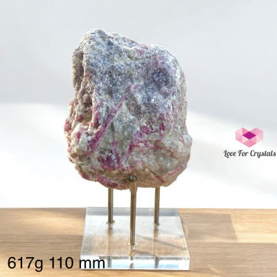 Pink & Green Tourmaline Natural Raw With Acrylic Stand (Large) Brazil (Aaa Grade) 617G 110Mm Crystal