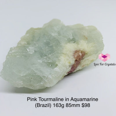 Pink Tourmaline In Aquamarine Matrix (Brazil) A Grade Raw Stones