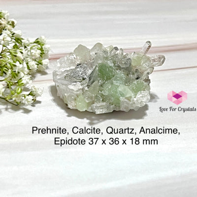 Prehnite Calcite Quartz Analcime Epidote Cluster (South Africa)Collectors 37 X 36 18 Mm