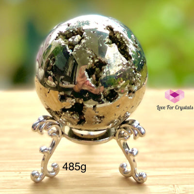 Pyrite Sphere (Peru) Aaaa Grade 485G 60Mm Crystal Sphere