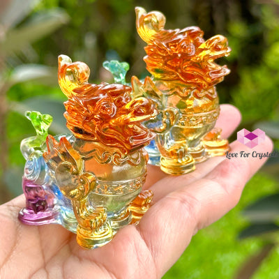 Qilin/Kirin Luili Glass Crystal (6X6X3Cm) Per Pair (Feng Shui 2024) Carving Crystal