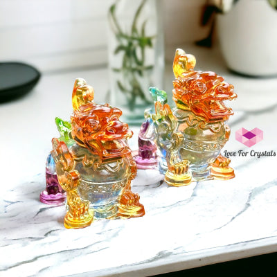 Qilin/Kirin Luili Glass Crystal (6X6X3Cm) Per Pair (Feng Shui 2024) Carving Crystal