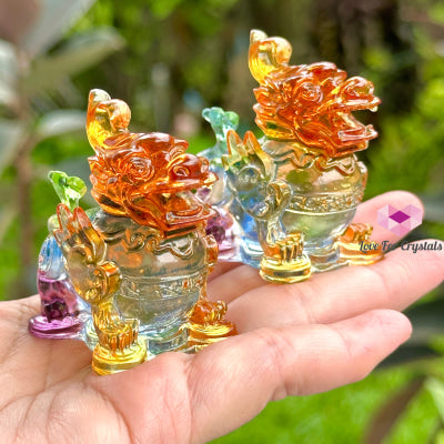 Qilin/Kirin Luili Glass Crystal (6X6X3Cm) Per Pair (Feng Shui 2024) Carving Crystal