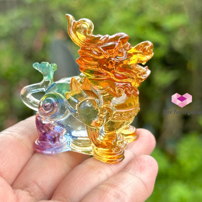 Qilin/Kirin Luili Glass Crystal (6X6X3Cm) Per Pair (Feng Shui 2024) Carving Crystal