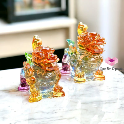 Qilin/Kirin Luili Glass Crystal (6X6X3Cm) Per Pair (Feng Shui 2024) Carving Crystal