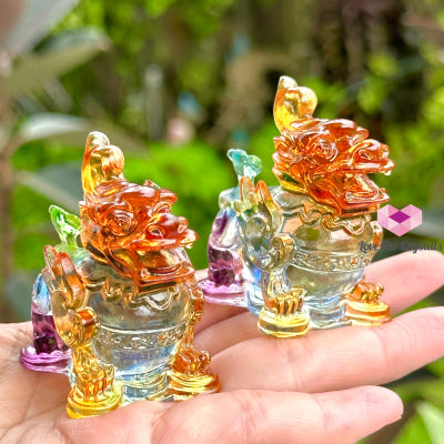 Qilin/Kirin Luili Glass Crystal (6X6X3Cm) Per Pair (Feng Shui 2024) Carving Crystal