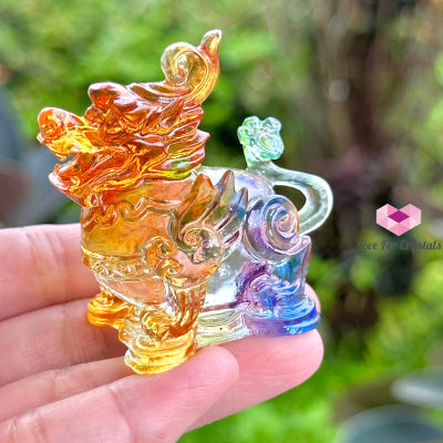 Qilin/Kirin Luili Glass Crystal (6X6X3Cm) Per Pair (Feng Shui 2024) Carving Crystal