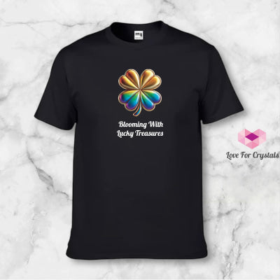 Rainbow Clover Blessings (Shirts of Fortune) by Fort M Treasures Black M