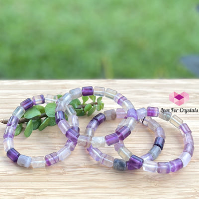 Rainbow Fluorite (Cylinder Shaped) Bangle Bracelet Bracelets