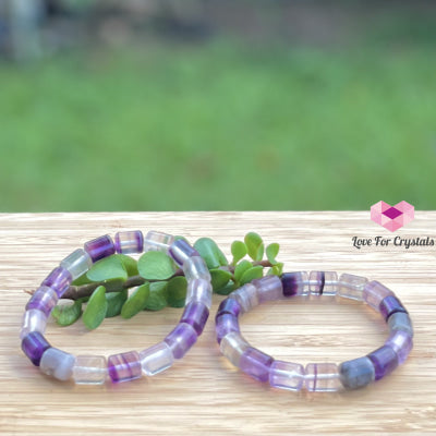 Rainbow Fluorite (Cylinder Shaped) Bangle Bracelet Bracelets