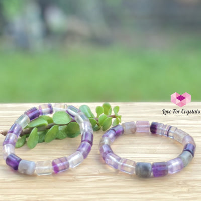 Rainbow Fluorite (Cylinder Shaped) Bangle Bracelet Bracelets