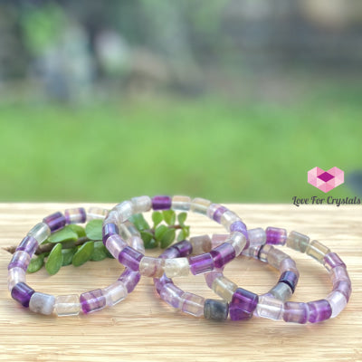 Rainbow Fluorite (Cylinder Shaped) Bangle Bracelet Bracelets