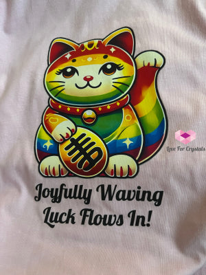 Rainbow Fortune Cat (Shirts of Fortune) by Fort M Treasures Pink M - Exclusive One Piece