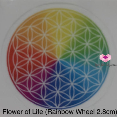 Rainbow Symbol Sticker (Flower Of Life Om Sri Yantra) Metaphysical Tool