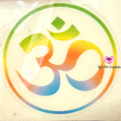 Rainbow Symbol Sticker (Flower of Life OM Sri Shree Yantra) OM 4.5cm Metaphysical tool