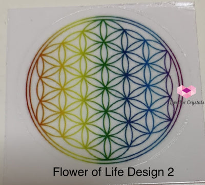 Rainbow Symbol Sticker (Flower Of Life Om Sri Shree Yantra) Flower Of Design 2 Metaphysical Tool