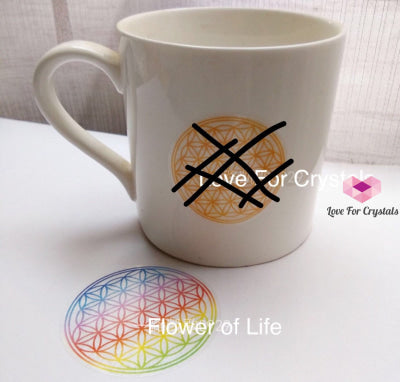 Rainbow Symbol Sticker (Flower Of Life Om Sri Yantra) Metaphysical Tool