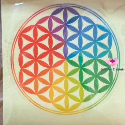 Rainbow Symbol Sticker (Flower of Life OM Sri Shree Yantra) Flower of Life Solid 4.5cm Metaphysical tool