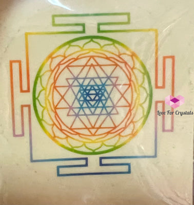 Rainbow Symbol Sticker (Flower of Life OM Sri Shree Yantra) Sri Yantra with Magic Border 4.5cm Metaphysical tool