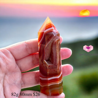 Red Agate Tower Point (Brazil) 82G 80Mm Points