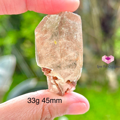 Red Epidote In Smoky Quartz Pocket Size (Aaa) Brazil Raw Stones