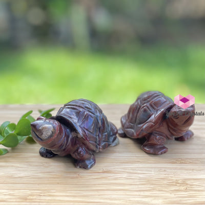 Red Jasper Carved Turtles (65Mm) Pair Per Crystals