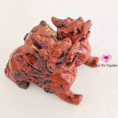 Red Mahogany Jasper Pixiu 10Cm (Pair) Crystal Carving