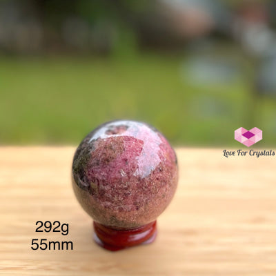 Rhodonite Sphere Aaa Grade (Brazil) 292G 55Mm Crystal Spheres