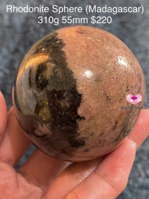 Rhodonite Sphere (Madagascar) 310G 55Mm