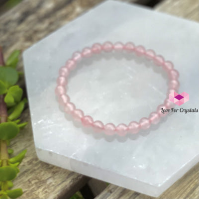 Rose Quartz 6Mm Bracelet (Aaaa) 5.5 Bracelets & Bangles