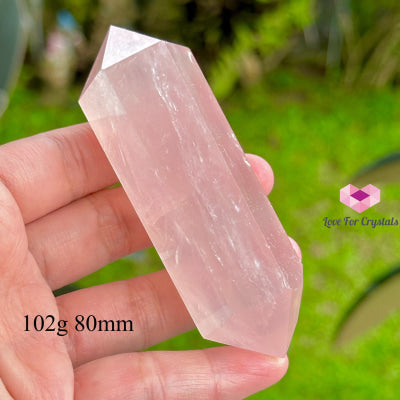 Rose Quartz Double Terminated Points (Brazil) 102G 80Mm Polished Crystals