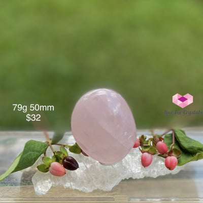 Rose Quartz Gallet Stone (Madagascar) 79G 50Mm Polished Stones