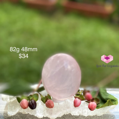 Rose Quartz Gallet Stone (Madagascar) 82G 48Mm Polished Stones