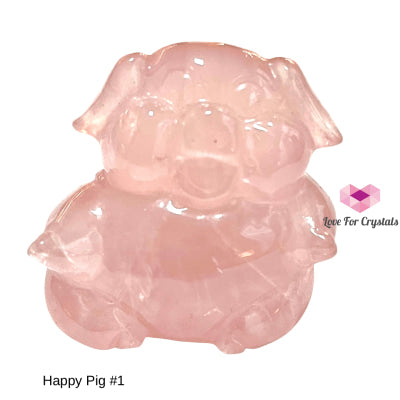 Rose Quartz Happy Pig 45Mm Photo 1