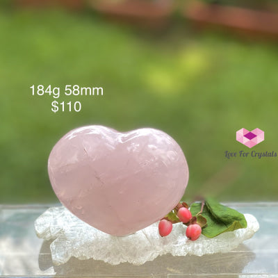 Rose Quartz Heart (Madagascar) 184G 58Mm Polished Stones