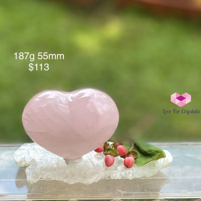 Rose Quartz Heart (Madagascar) 187G 55Mm Polished Stones