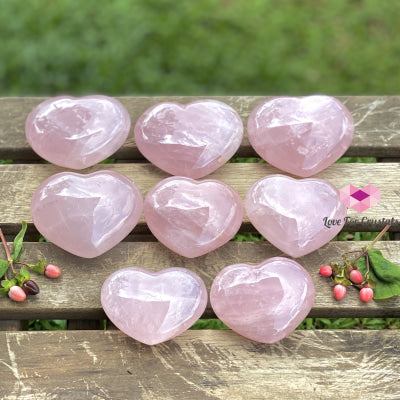 Rose Quartz Heart (Madagascar) Polished Stones