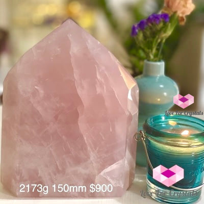 Rose Quartz Large Tower Point (Brazil) 2173G 150Mm