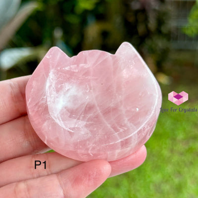 Rose Quartz Mini Cat Head Bowl 45Mm Photo 1 Carving Crystal