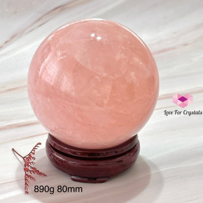 Rose Quartz Sphere (Madagascar) Aaa Grade 890G 80Mm Polished Crystals