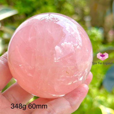 Rose Quartz Sphere With Wooden Stand (Brazil) Aaa Grade 348G 60Mm Crystal Sphere