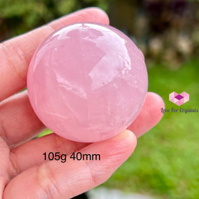 Rose Quartz Star Sphere With Stand (Brazil)Aaa Grade 105G 40Mm Polished Crystal