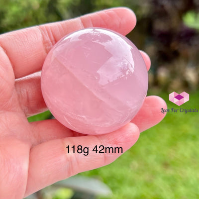 Rose Quartz Star Sphere With Stand (Brazil)Aaa Grade 118G 42Mm Polished Crystal