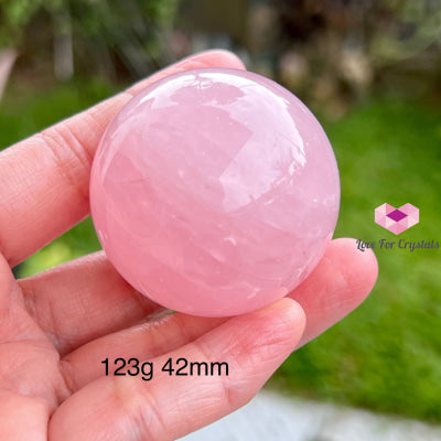 Rose Quartz Star Sphere With Stand (Brazil)Aaa Grade 123G 42Mm Polished Crystal