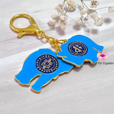 Royal Elephant & Cosmic Rhino Amulet (Anti Burglary) Fengshui 2023 Keychain