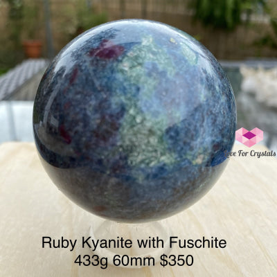 Ruby Fuschite In Kyanite Sphere (Rare) India 433G 60Mm