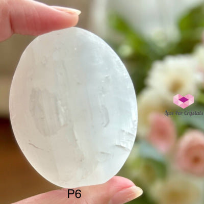 Selenite Palm Stone 60Mm Polished Crystals