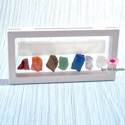 Selenite Wand Stick With 7 Chakra Raw Stones Gift Set Crystals