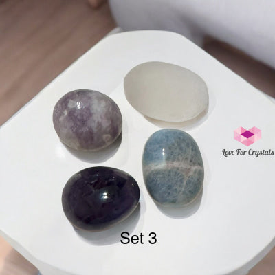 Sleep Well For The Modern World Crystal Set (Amethyst Aquamarine Pink Tourmaline Selenite) 3 Sets