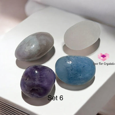 Sleep Well For The Modern World Crystal Set (Amethyst Aquamarine Pink Tourmaline Selenite) 5 Sets